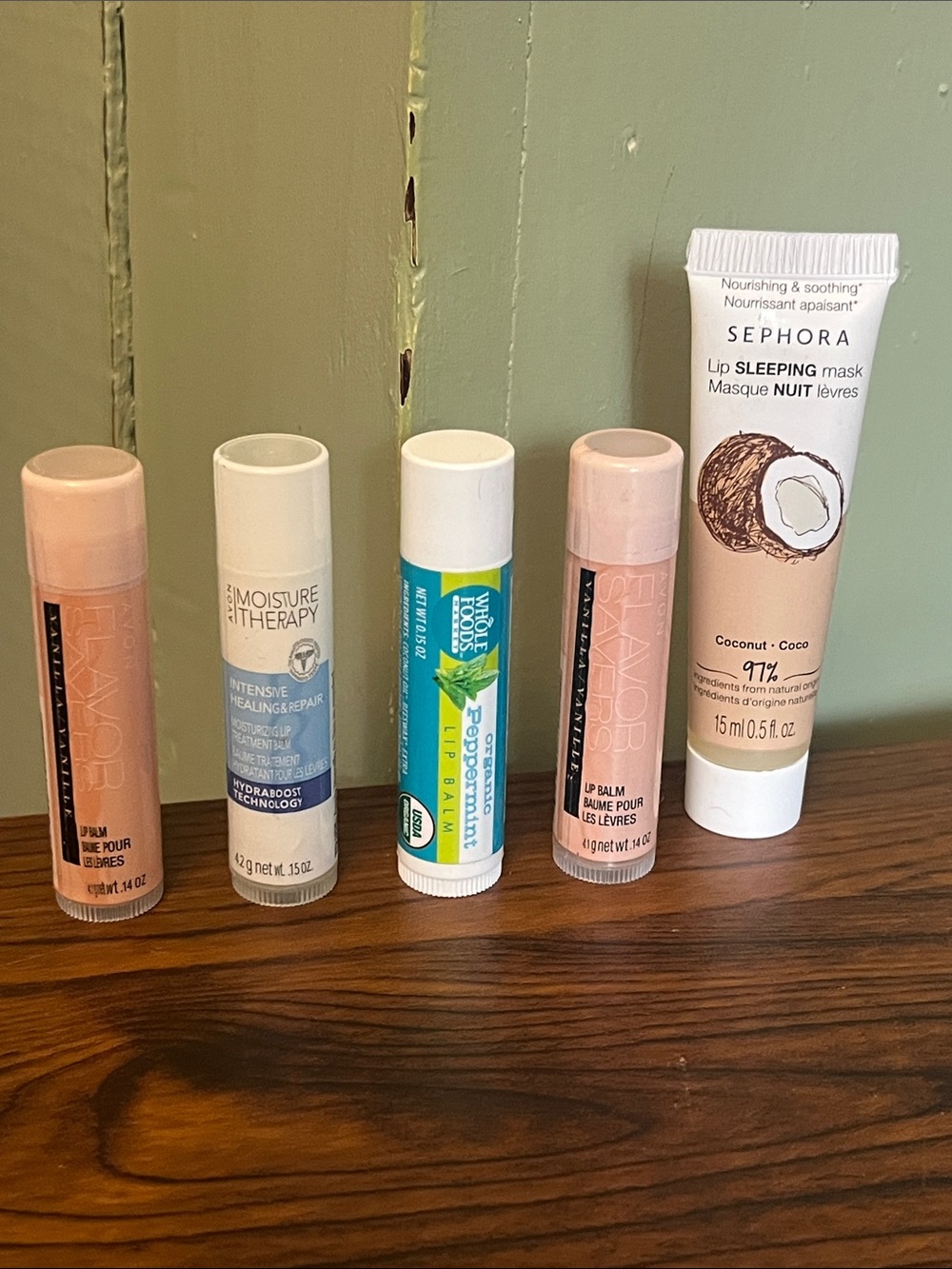 Assortment of Lip Balms & Sephora Coconut Lip Sleeping Mask